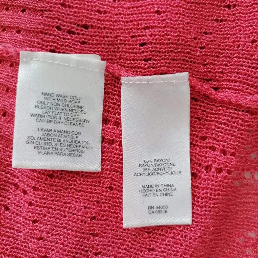 Jones New York Collection Womens V-Neck Hem Scalloped Cardigan Sweater Size XL - Picture 6 of 7